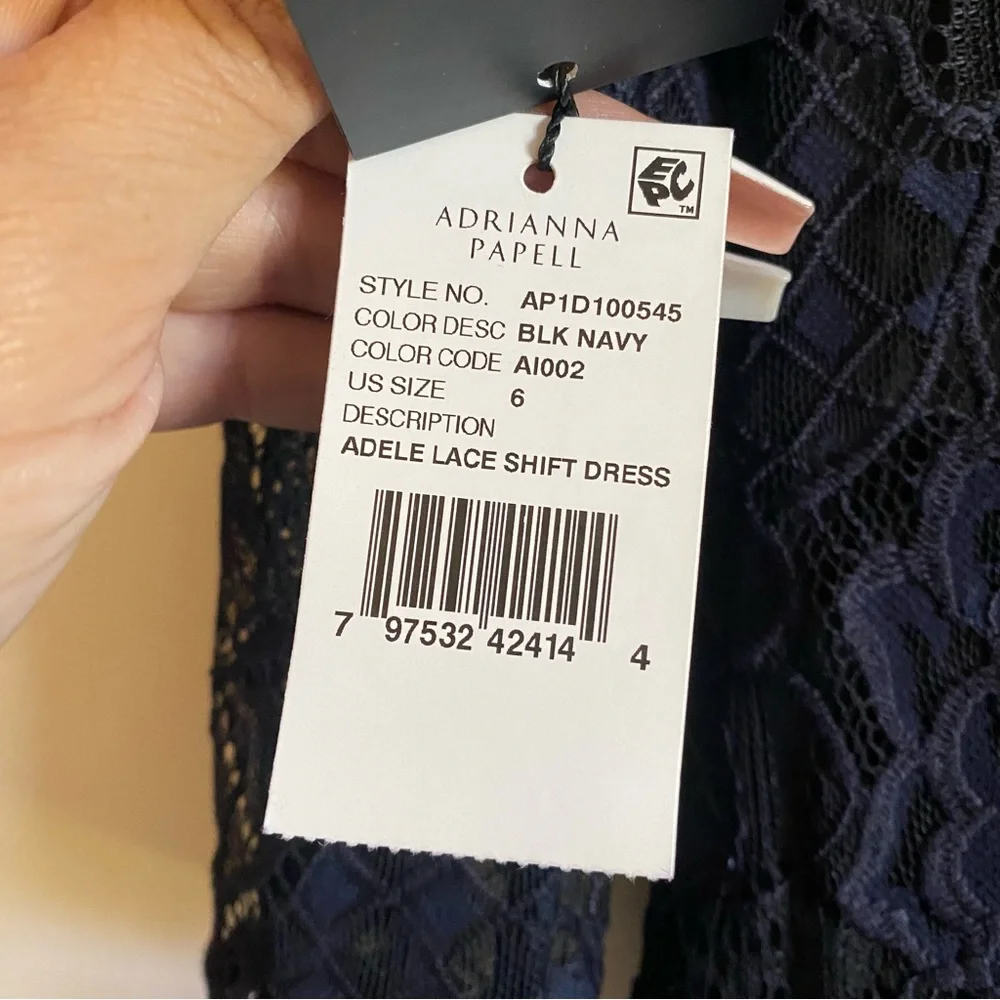 Adrianna Papell Adele lace shift dress NWT